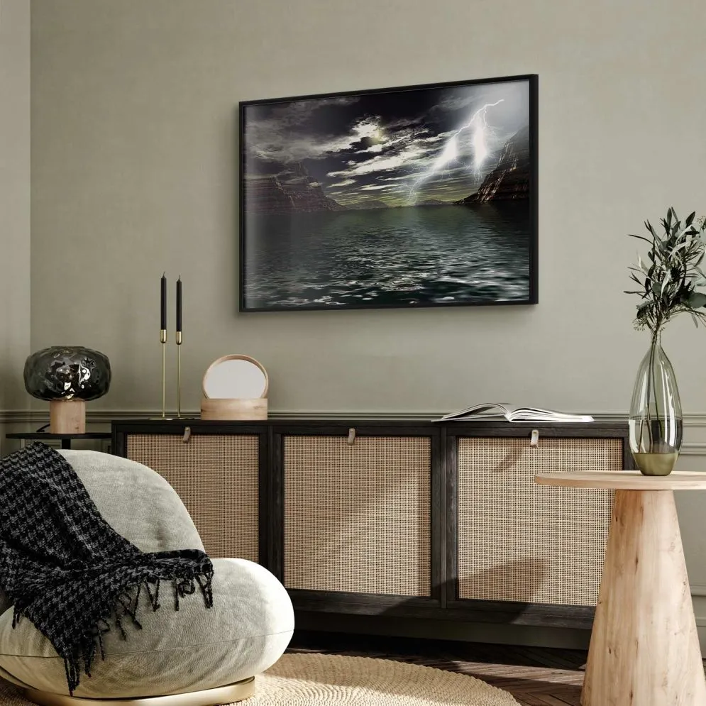 Plakat Burza 60x40 cm z ramą czarną bez marginesu | MIRAT.