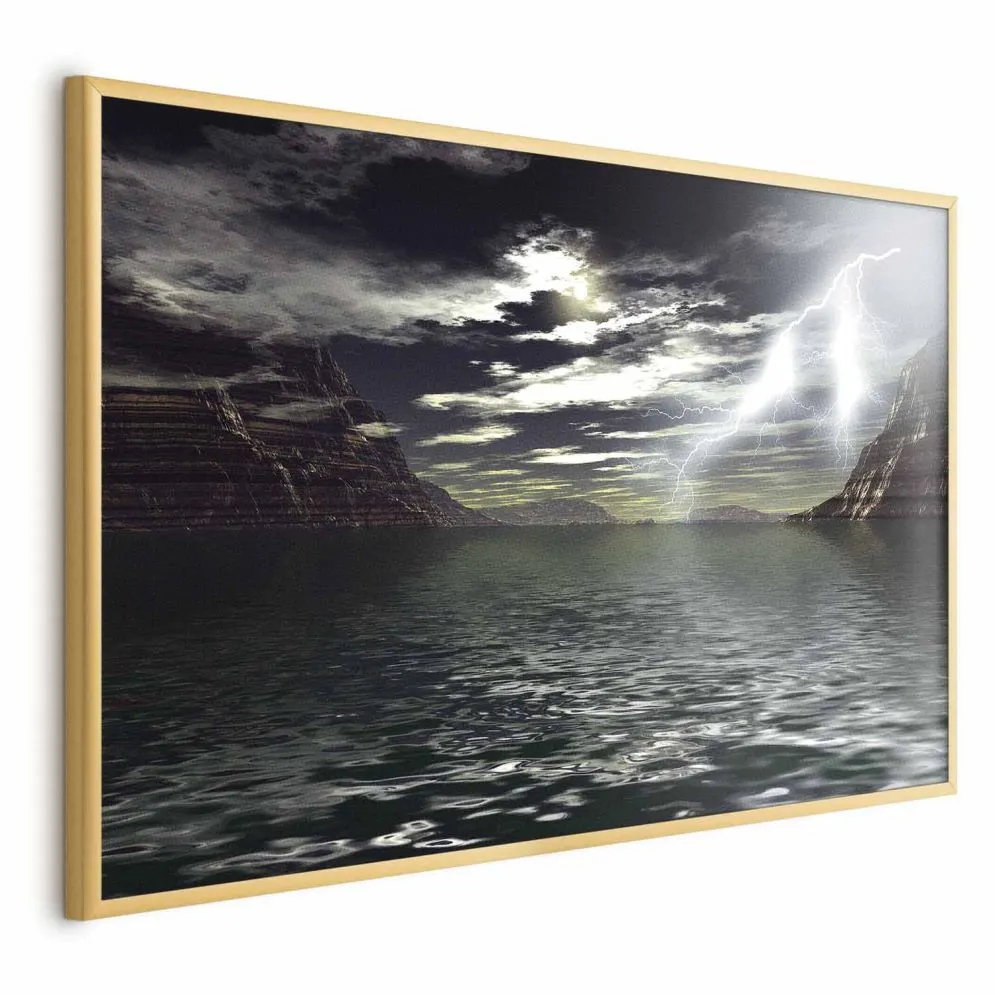 Plakat Burza 60x40 cm z ramą złotą bez marginesu | MIRAT.