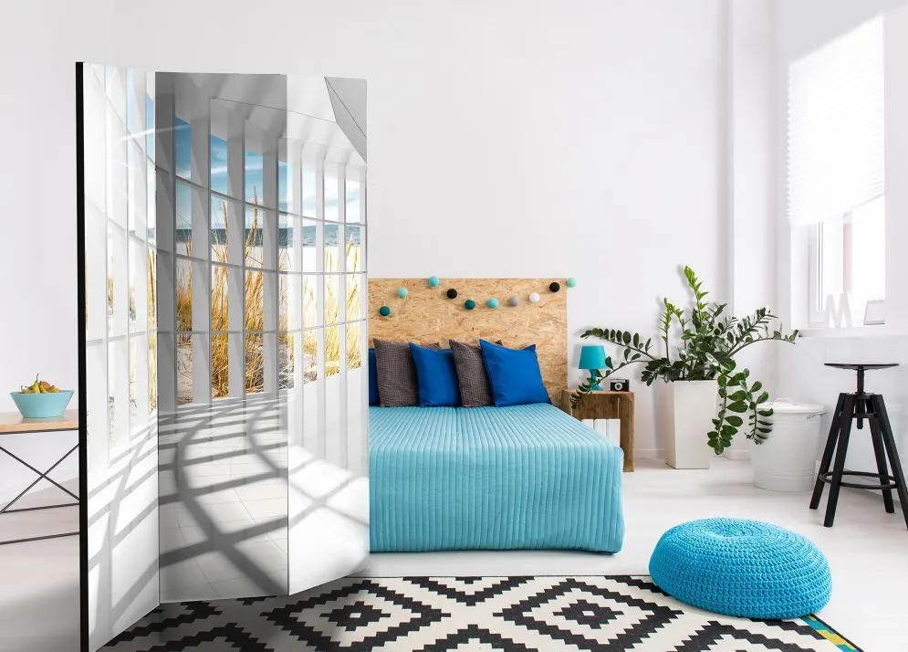 Parawan akustyczny 3D 135x172 cm 3-częściowy szary | MIRAT.