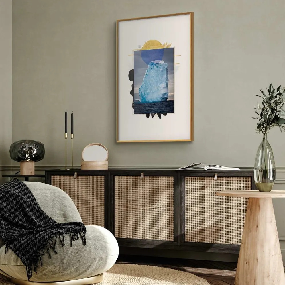 Plakat Góra lodowa 60x90 cm z ramą złotą z marginesem | MIRAT.