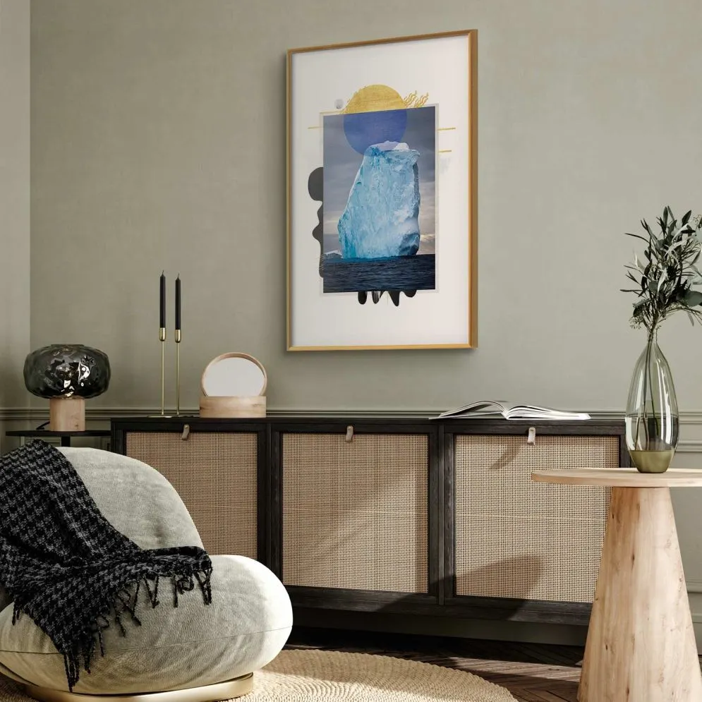 Plakat Góra lodowa 21x30 cm z ramą złotą bez marginesu | MIRAT.
