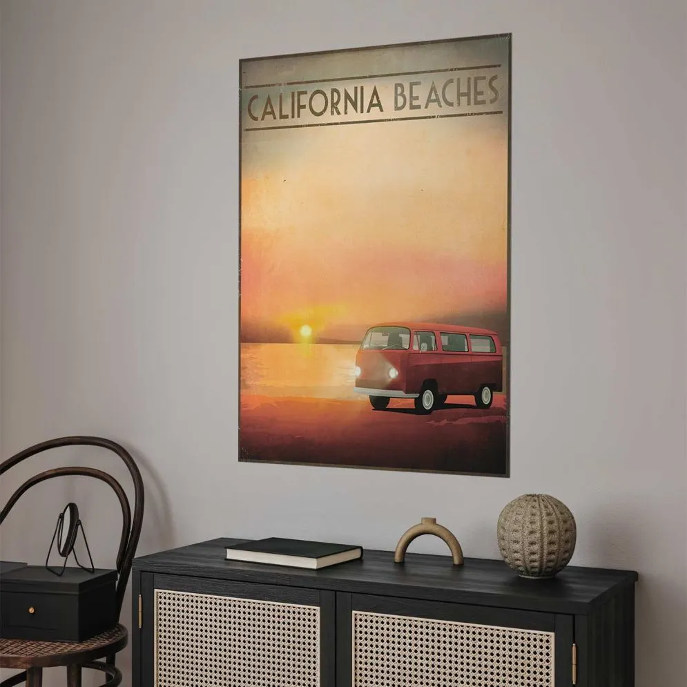 Plakat California Beaches 29,7x42 cm bez ramy bez marginesu | MIRAT.