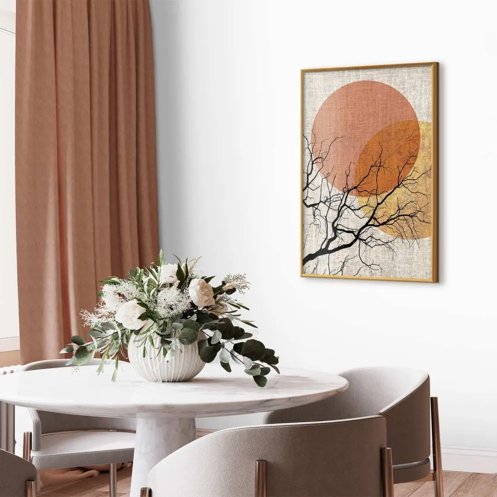 Plakat Podwójny księżyc 21x30 cm z ramą złotą bez marginesu | MIRAT.