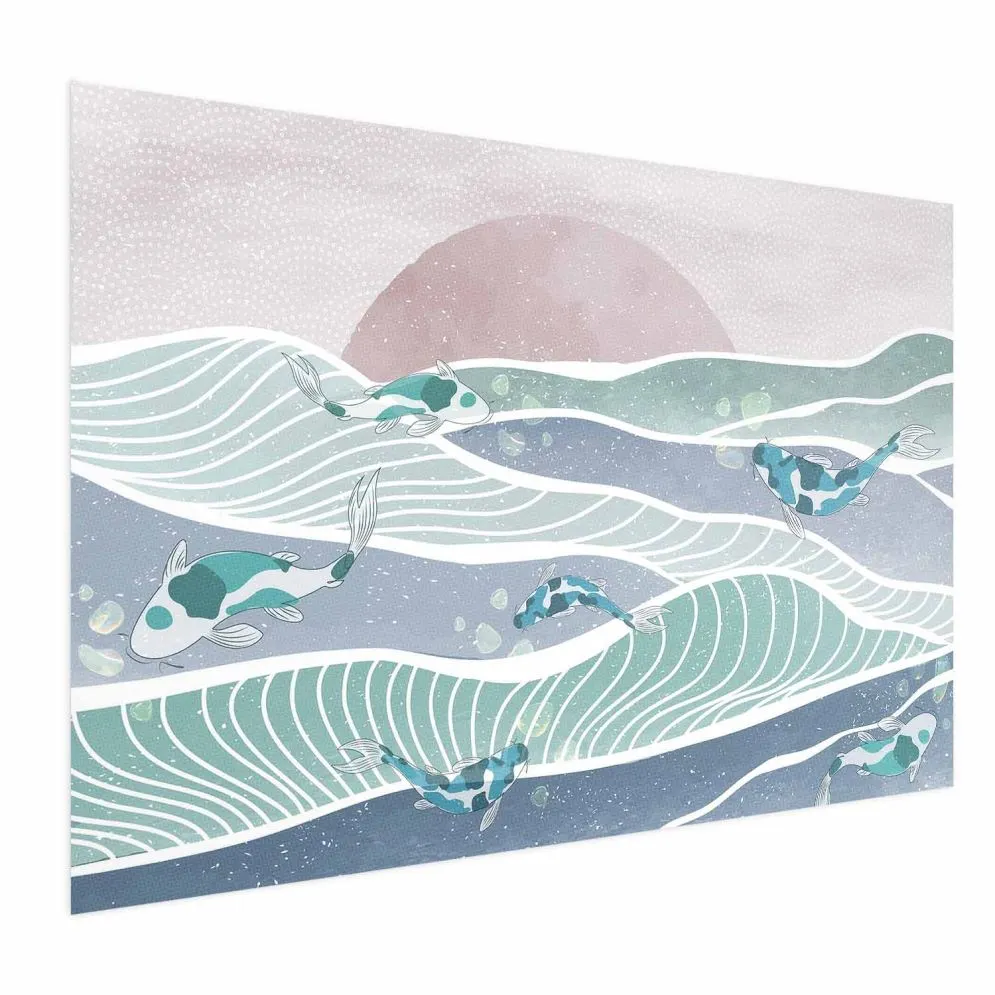 Plakat Ryby na falach 30x21 cm bez ramy bez marginesu | MIRAT.