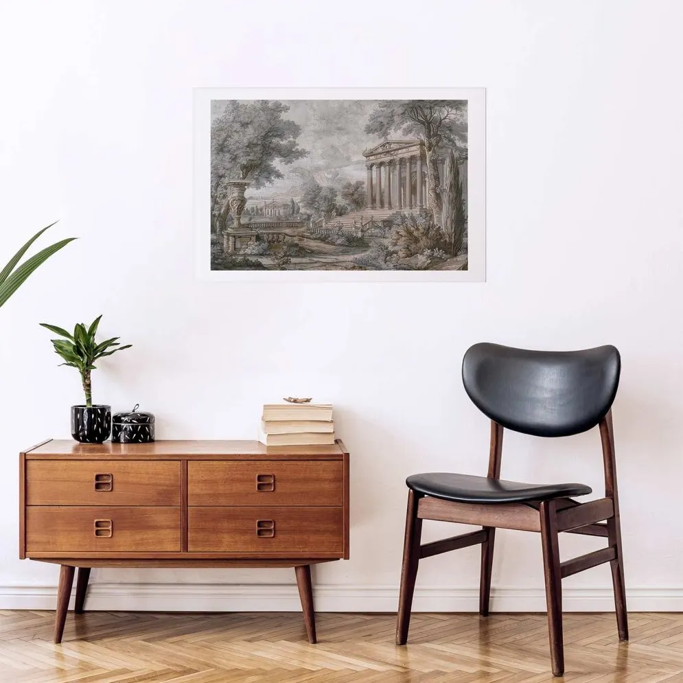 Plakat Świątynia na wzgórzu 90x60 cm bez ramy z marginesem | MIRAT.