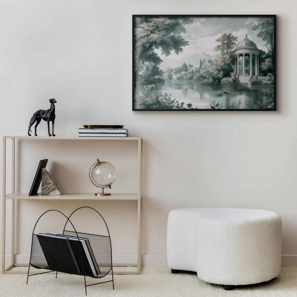 Plakat Pejzaż retro 30x21 cm z ramą czarną bez marginesu | MIRAT.