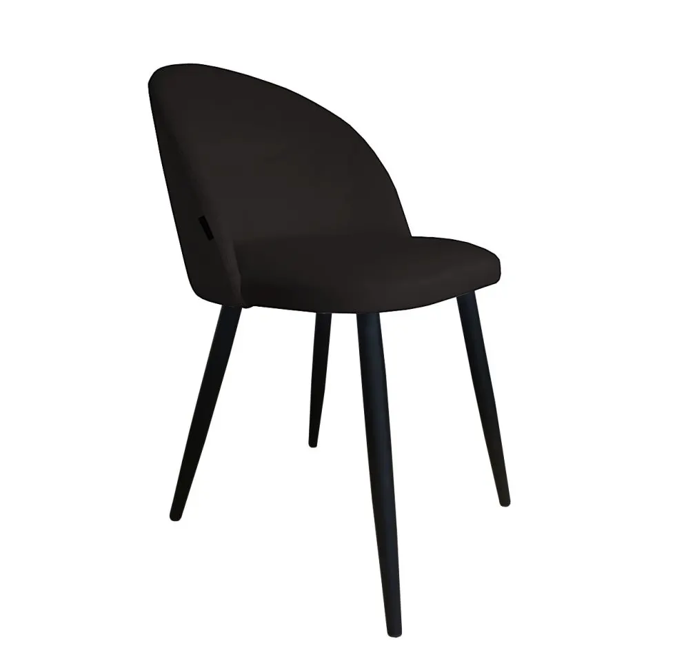 Krzesło CLAUDINE 1 VELVET czarne w stylu glamour na metalowych nogach | MIRAT. w stylu  kolekcja