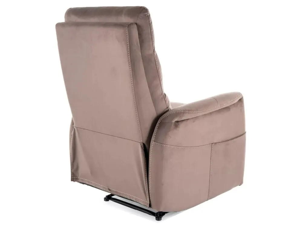Aksamitny fotel z masażem Solon M Velvet cappuccino | MIRAT