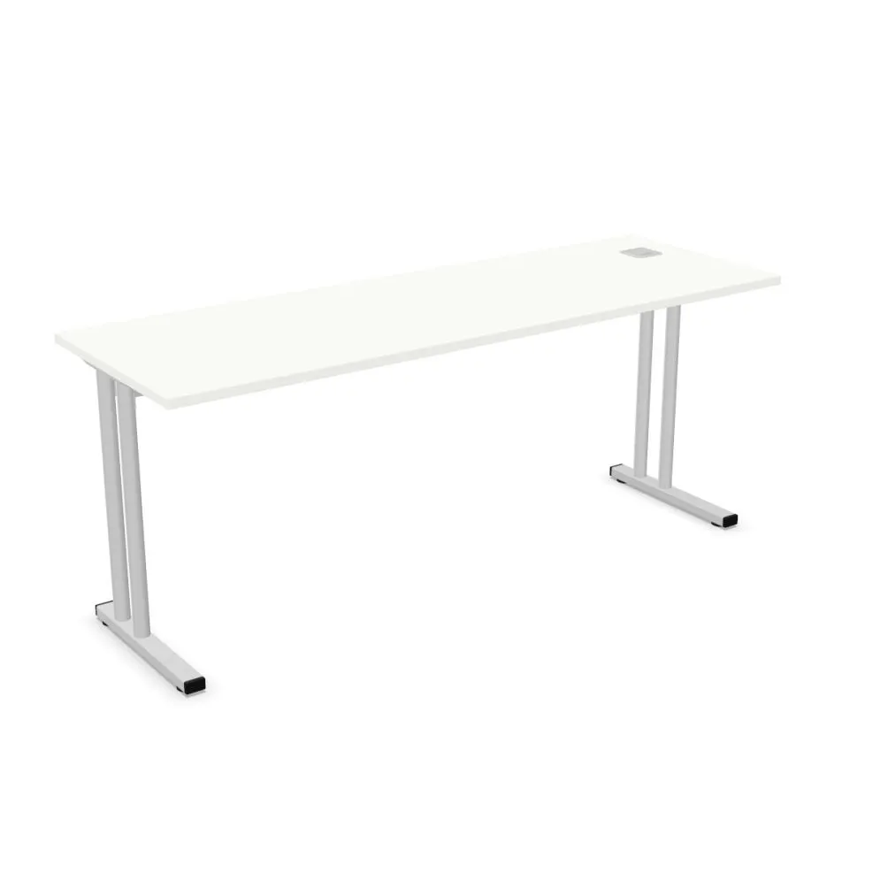 Biurko EASY SPACE C-LEG RC 180x60cm białe z otworem na kable I sklep meblowy MIRAT.