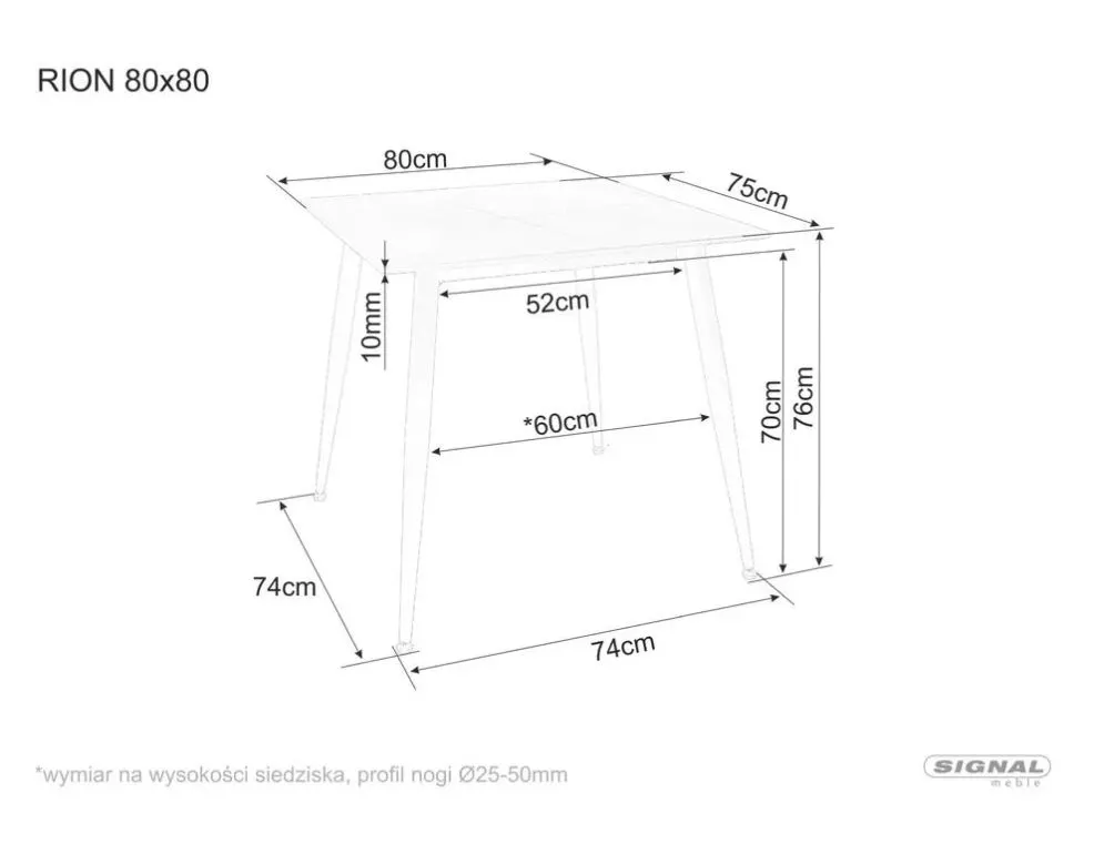 Kwadratowy stół ceramiczny Rion 80x80 cm biały marmur | MIRAT styl LOFT