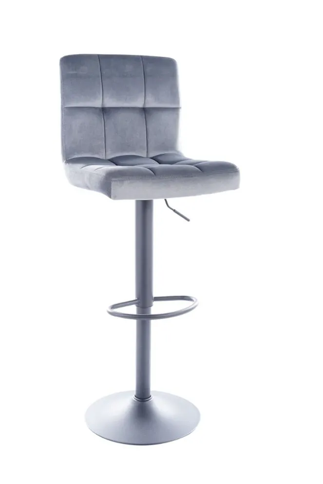 Hoker C-105 VELVET szary na czarnej podstawie regulowany | MIRAT. styl GLAMOUR, LOFT