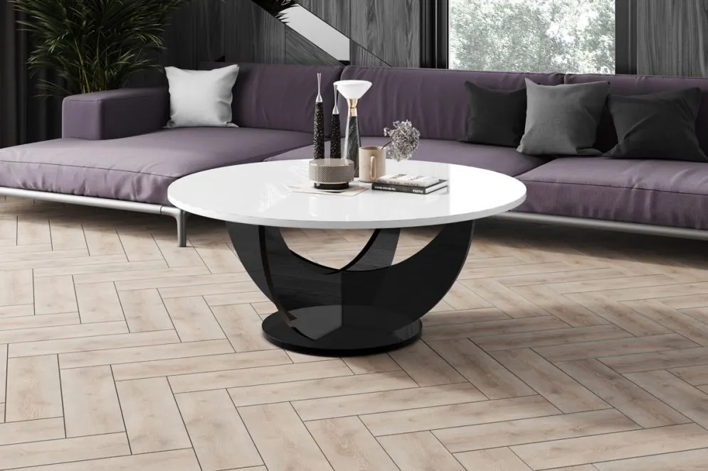 Ława CAPRI 100x100 biały połysk/czarny połysk polskiej produkcji I sklep meblowy MIRAT.