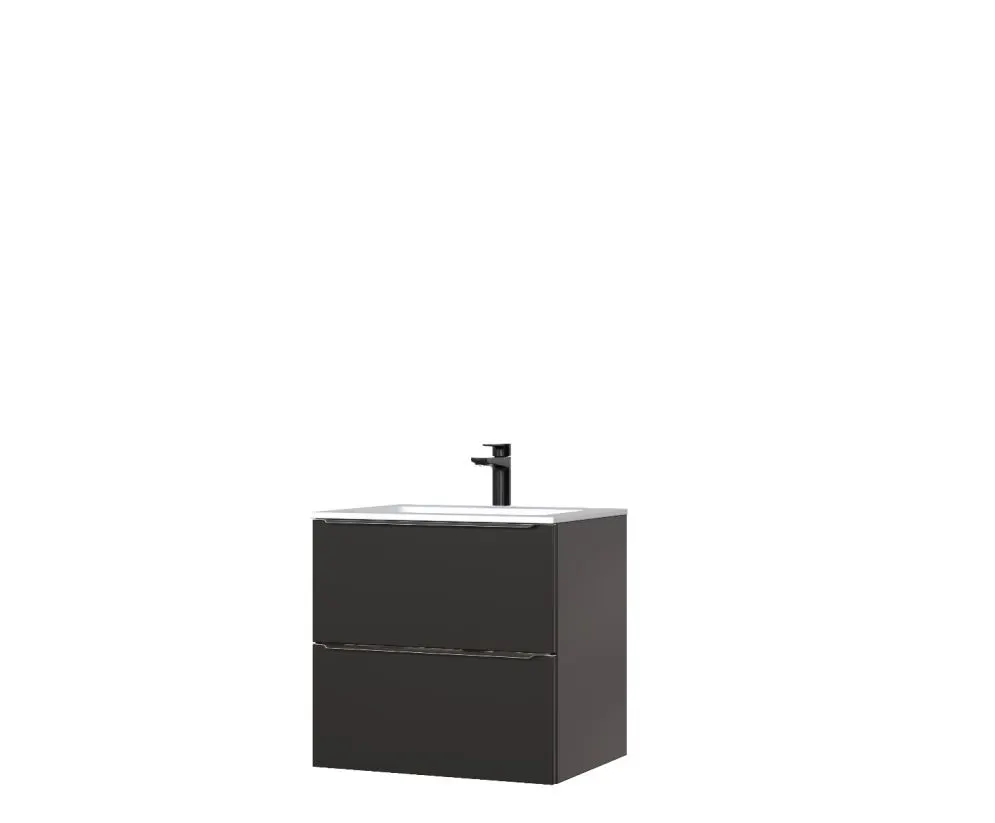 Szafka pod umywalkę CAPRI 60 cm czarna mat wisząca | MIRAT. w stylu  kolekcja CAPRI