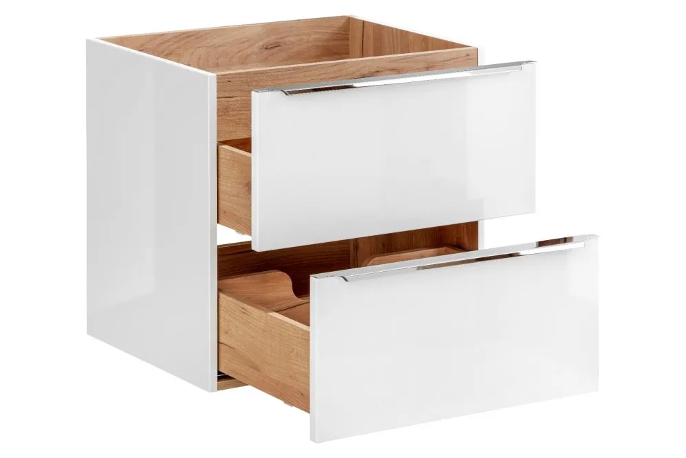 Szafka pod umywalkę MILANO / CAPRI 60 cm biała wisząca | MIRAT. w stylu kolekcja CAPRI