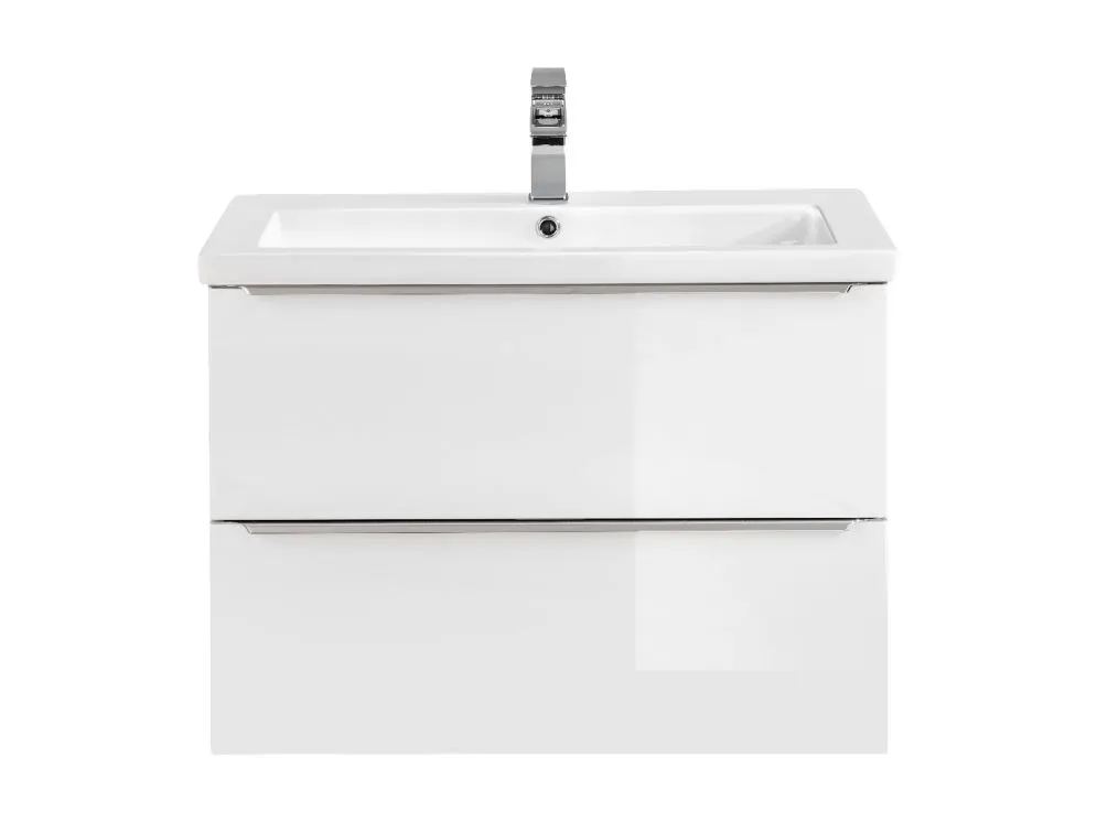 Szafka pod umywalkę MILANO / CAPRI 80 cm biała połysk wisząca | MIRAT. w stylu  kolekcja CAPRI