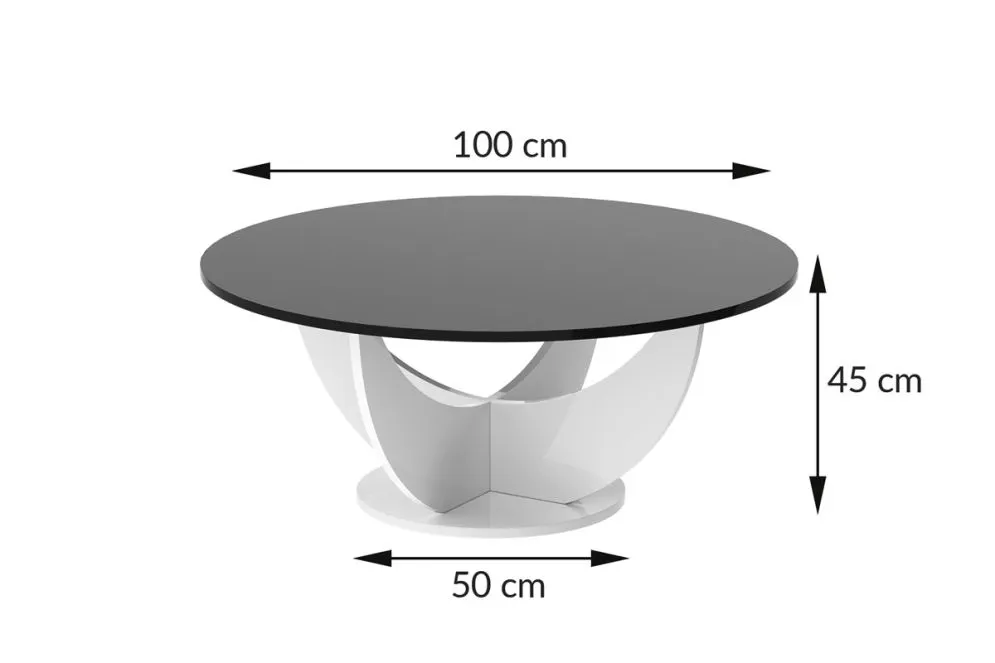 Ława CAPRI 100x100 biały połysk/czarny połysk polskiej produkcji I sklep meblowy MIRAT.