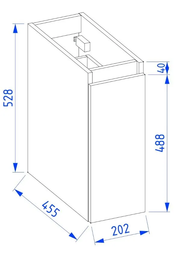 Szafka łazienkowa cargo ARCO 20 cm grafitowa modułowa | MIRAT