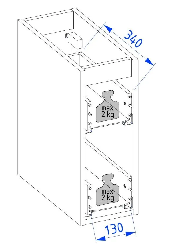 Szafka łazienkowa cargo ARCO 20 cm grafitowa modułowa | MIRAT