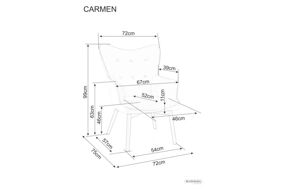 Fotel do salonu CARMEN VELVET szary welurowy I sklep meblowy MIRAT.