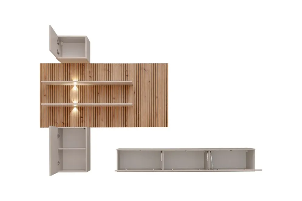 Meblościanka GUSTO PW B kaszmir/dąb artisan wisząca I sklep meblowy MIRAT.