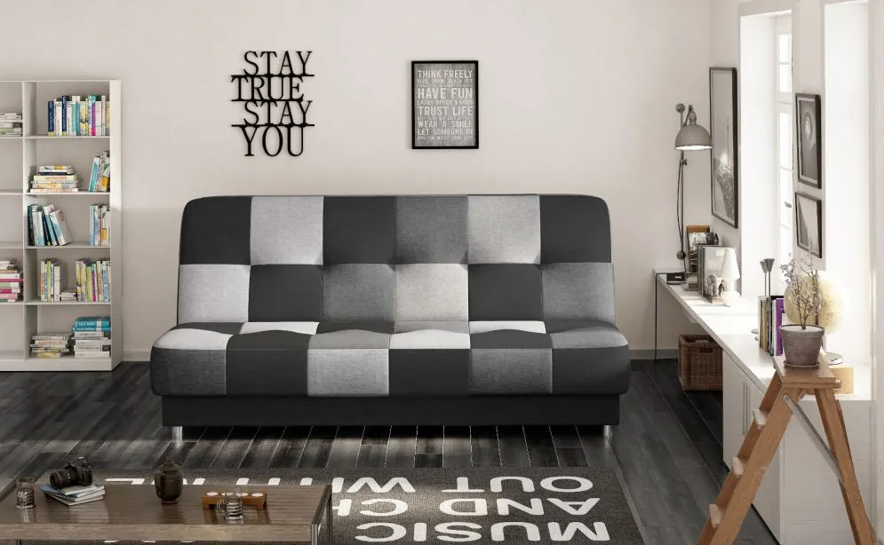 Sofa rozkładana z funkcją spania CAYO czarna/szara dla dziecka | MIRAT.