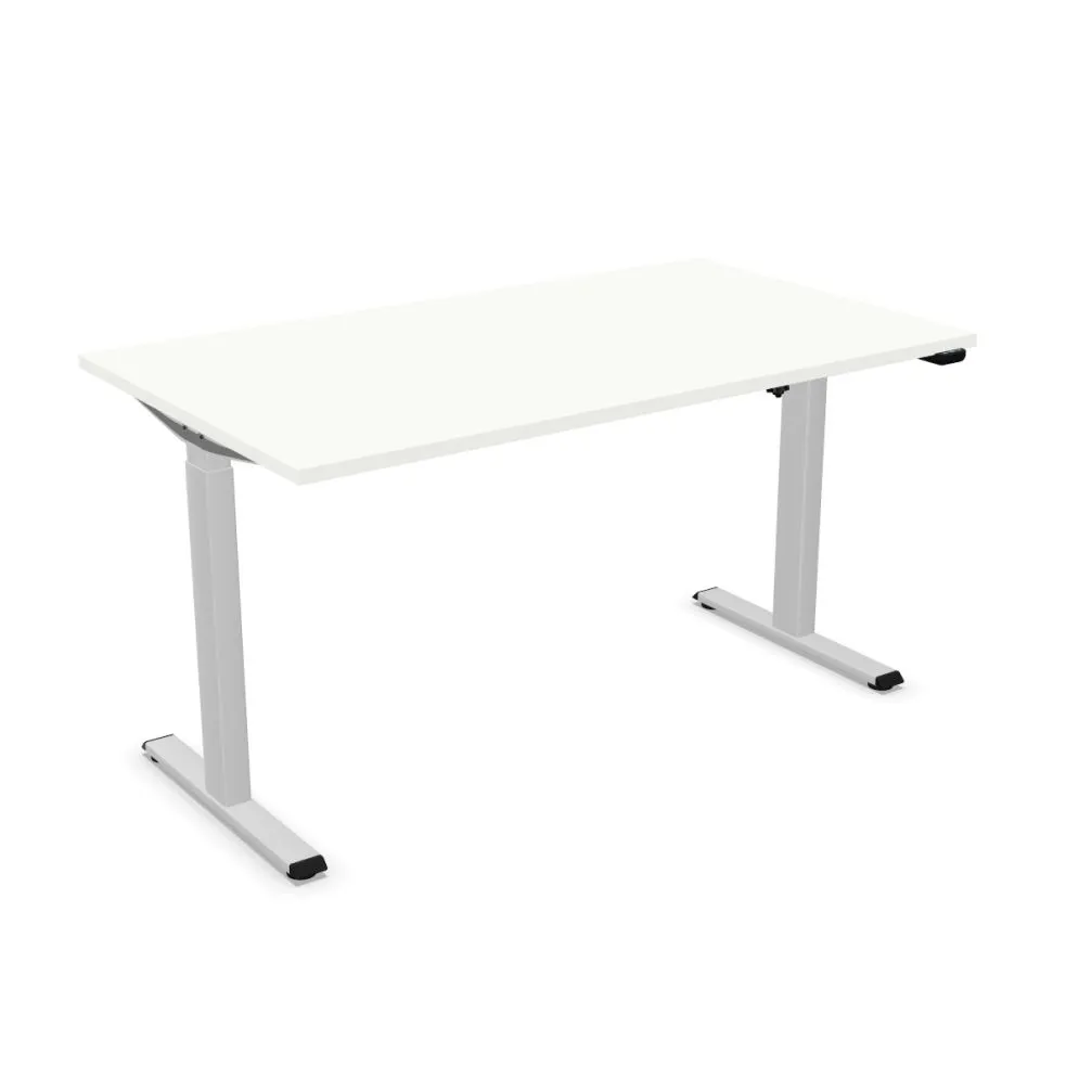 Biurko eCOMO 140x70cm białe z regulacją wysokości elektryczne I sklep meblowy MIRAT.
