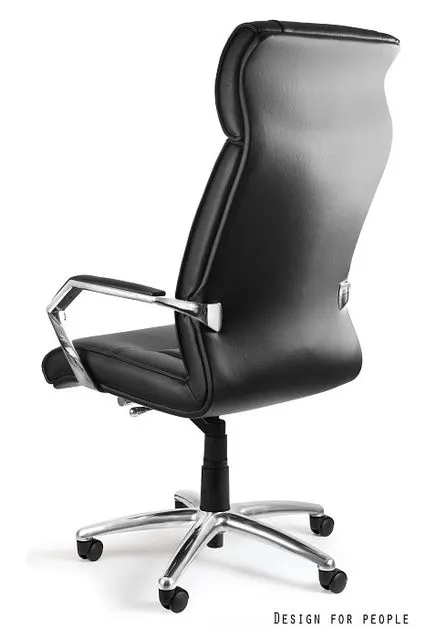 Fotel biurowy CELIO czarny/ekoskóra gabinetowy z nakładkami na podłokietnikach | MIRAT. w stylu  kolekcja