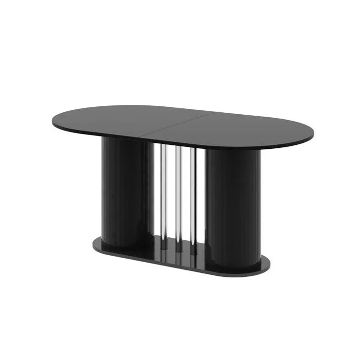 Stół rozkładany CESARO 160(208)x89 czarny połysk designerski I sklep meblowy MIRAT.