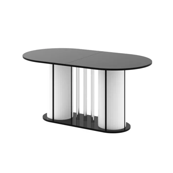 Stół rozkładany CESARO 160(208)x89 czarny połysk/biały połysk do jadalni I sklep meblowy MIRAT.