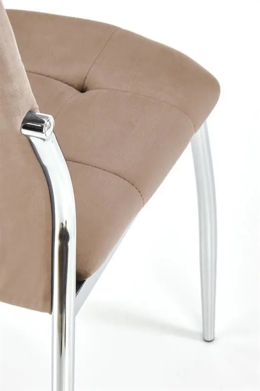 Krzesło tapicerowane K416 VELVET beżowe welurowe I sklep meblowy MIRAT. styl GLAMOUR