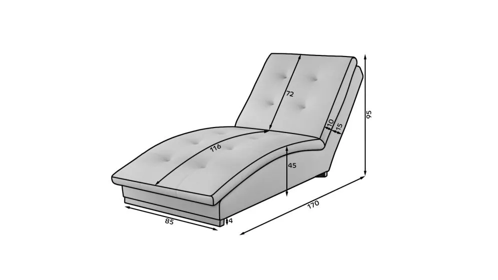Szezlong DORO czarny nowoczesny wypoczynkowy I sklep meblowy MIRAT.