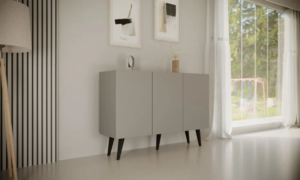 Komoda TORONTO szara z drzwiczkami I sklep meblowy MIRAT. styl SKANDYNAWSKI kolekcja TORONTO