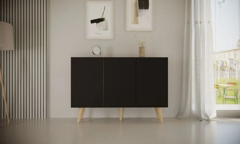Komoda TORONTO czarna I sklep meblowy MIRAT. styl SKANDYNAWSKI kolekcja TORONTO
