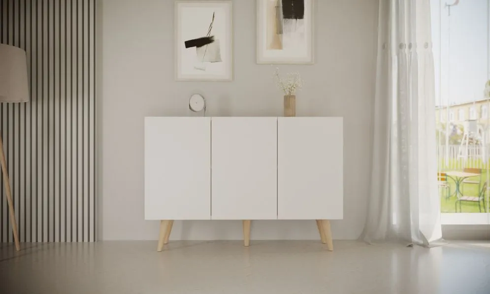 Komoda TORONTO biała nowoczesna I sklep meblowy MIRAT. styl SKANDYNAWSKI kolekcja TORONTO