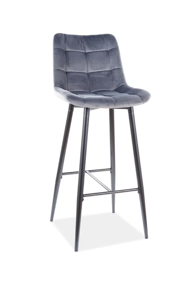 Hoker CHIC H-1 VELVET szary aksamitny do kuchni | MIRAT. styl GLAMOUR, LOFT