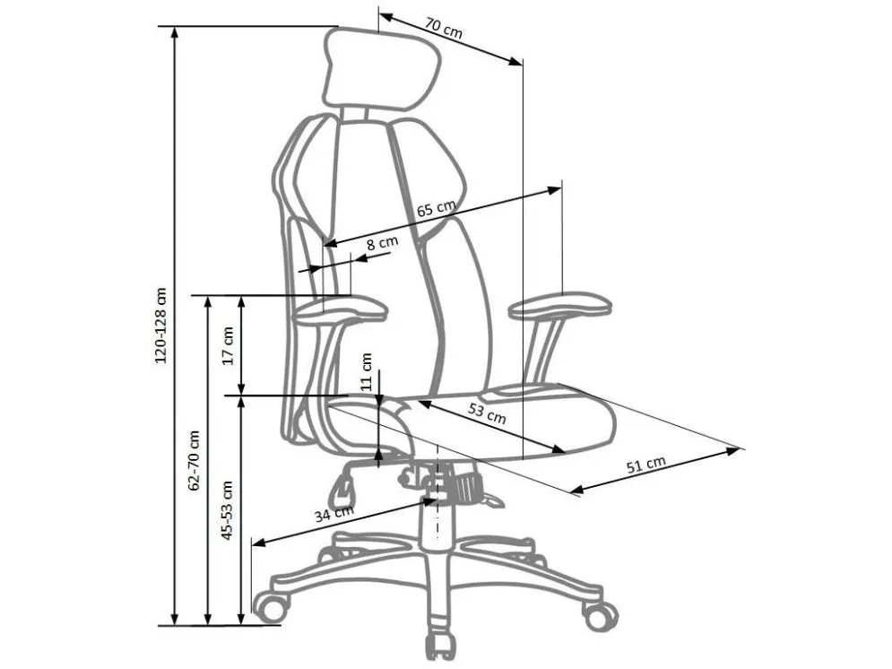 Fotel biurowy CHRONO czarny/biały do komputera | MIRAT.