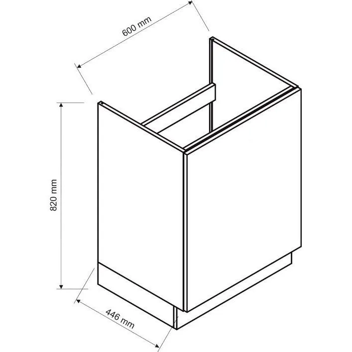 Szafka pod zlew ISABEL D60ZL P/L czarny mat/dąb artisan jednodrzwiowa I sklep meblowy MIRAT.