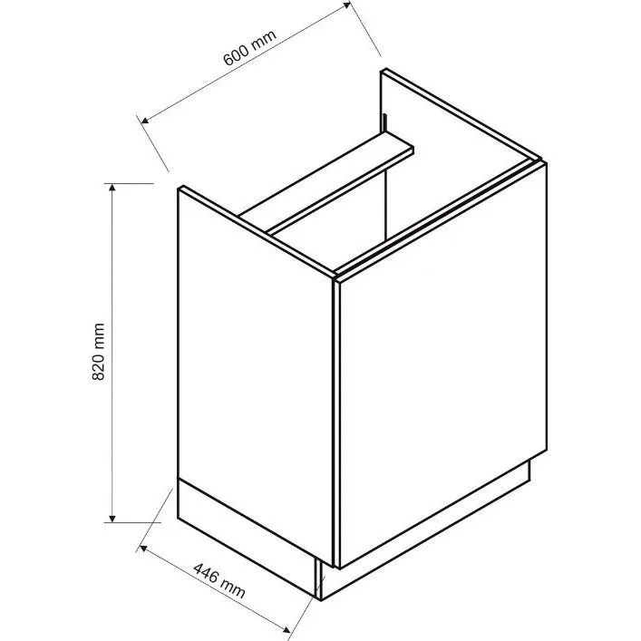 Szafka kuchenna stojąca ISABEL D60PC P/L szary mat/dąb artisan z frezowanym uchwytem I sklep meblowy MIRAT.