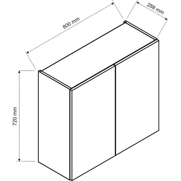Szafka kuchenna wisząca ISABEL W80 czarny mat/dąb artisan dwudrzwiowa I sklep meblowy MIRAT.