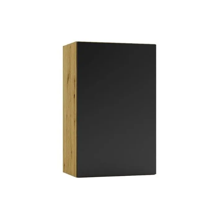 Zestaw mebli kuchennych ISABEL 2,0x2,6 czarny mat/dąb artisan frezowane uchwyty I sklep meblowy MIRAT.  kolekcja ISABEL