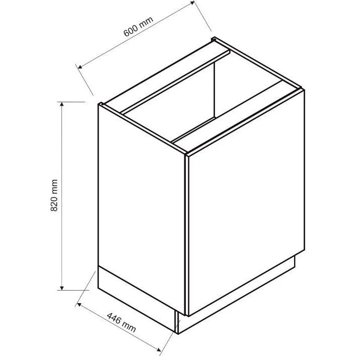 Szafka kuchenna stojąca ISABEL D60 P/L czarny mat/dąb artisan jednodrzwiowa I sklep meblowy MIRAT.