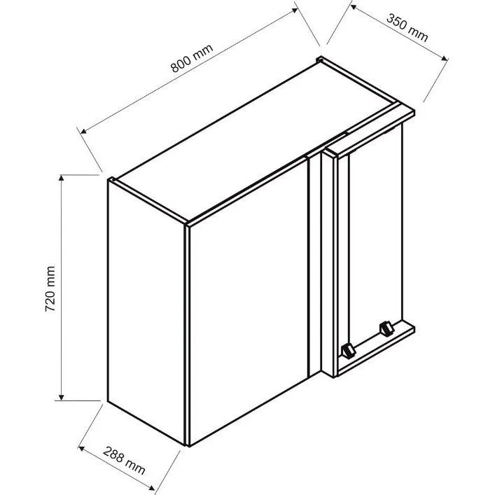 Szafka kuchenna narożna ISABEL WNP80 P/L szary mat/dąb artisan górna I sklep meblowy MIRAT.