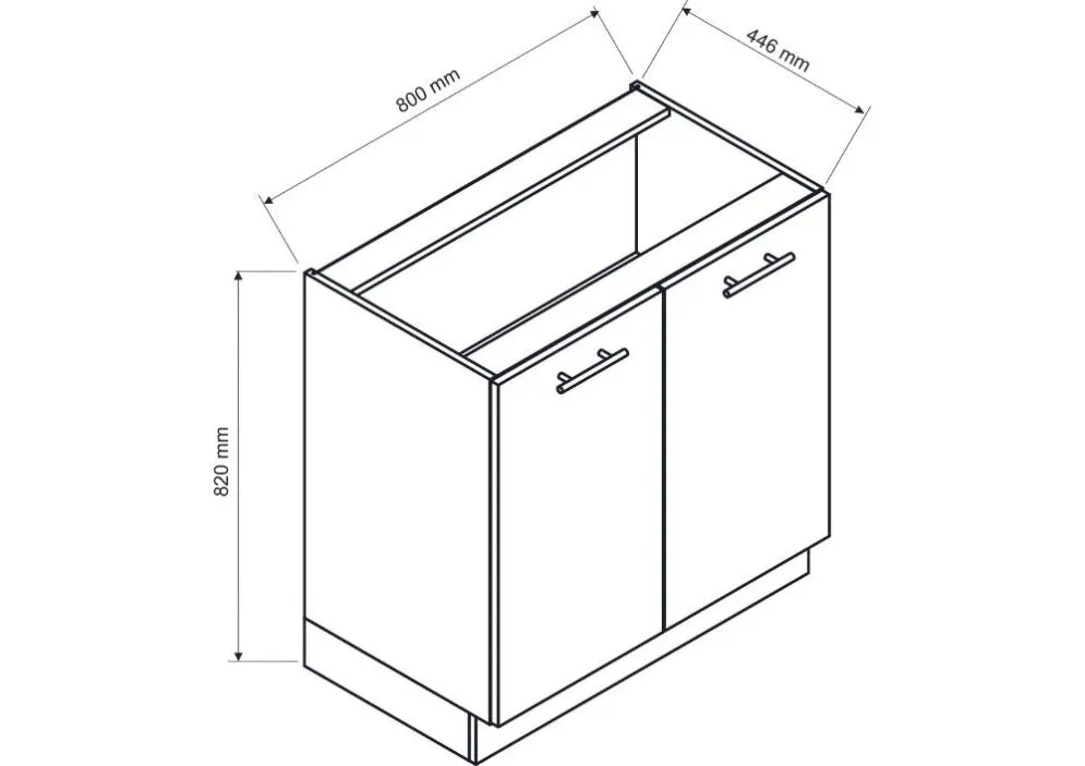 Szafka kuchenna stojąca ANIKA D80 grafitowa/dąb artisan dwudrzwiowa I sklep meblowy MIRAT.