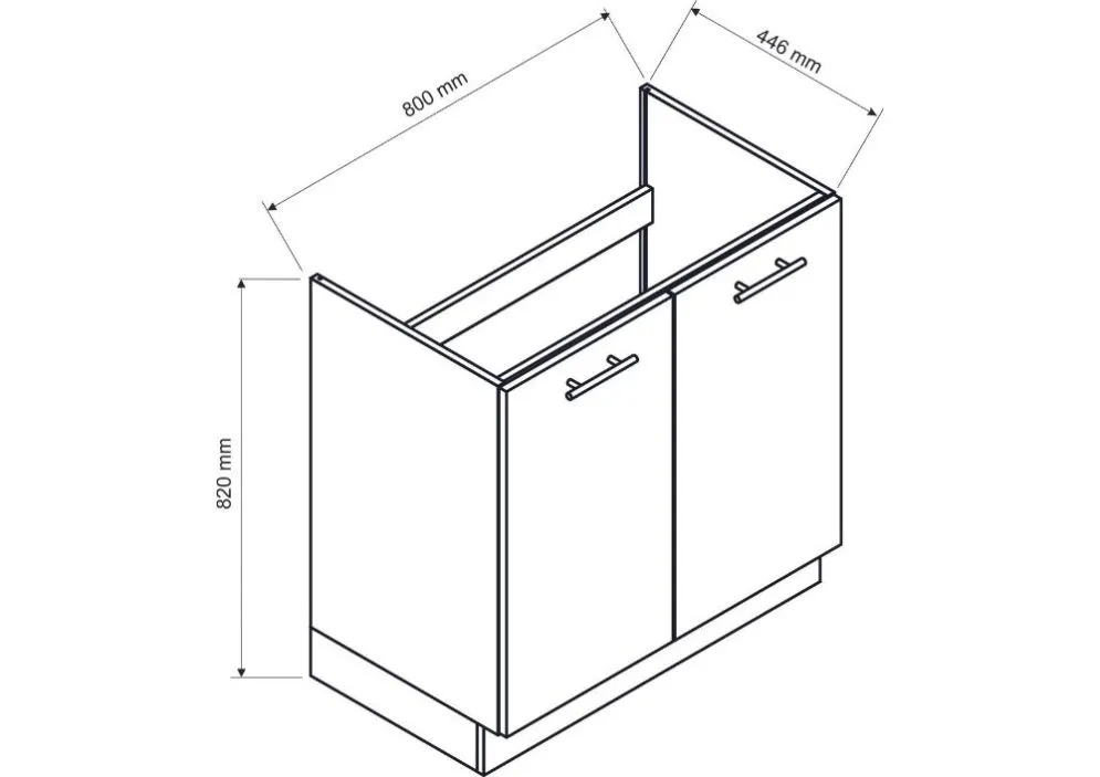 Zestaw mebli kuchennych ANIKA dł. 2m grafitowy/dąb artisan pod zabudowę I sklep meblowy MIRAT. kolekcja ANIKA