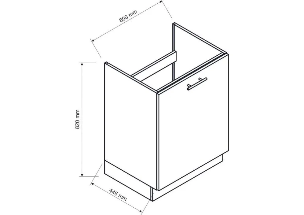 Szafka pod zlew ANIKA D60ZL P/L grafitowa/dąb artisan jednodrzwiowa I sklep meblowy MIRAT.