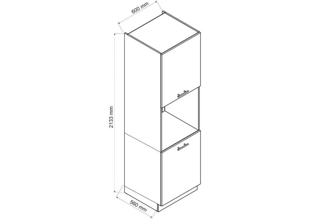 Szafka pod piekarnik ANIKA D60PK/2133 P/L grafit wysoka I sklep meblowy MIRAT.