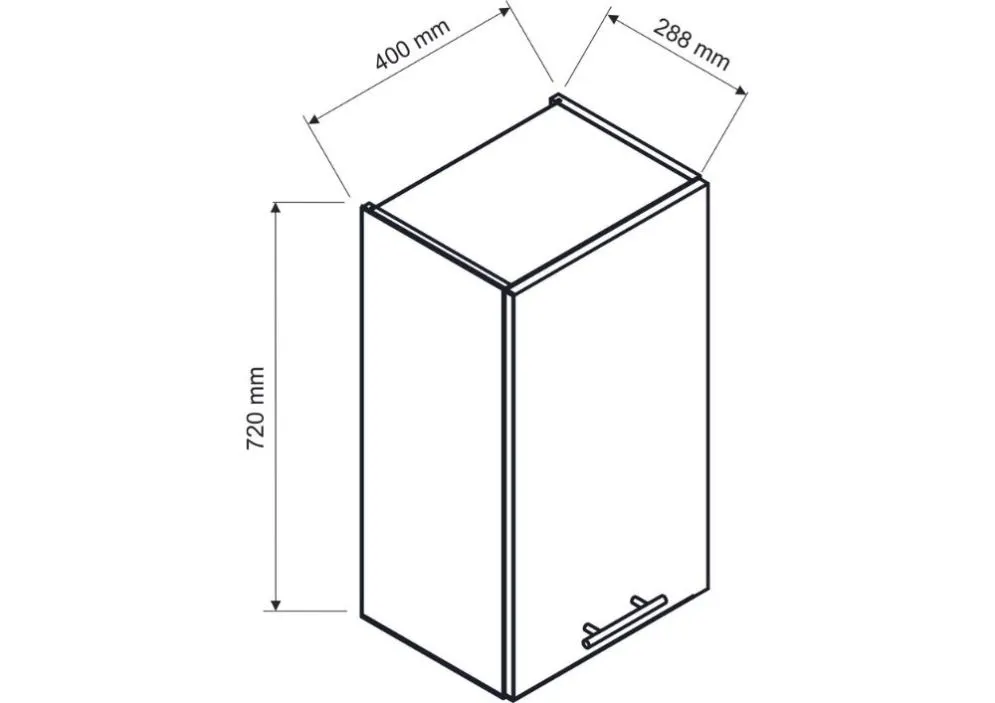 Szafka kuchenna wisząca ANIKA W40 P/L grafitowa wąska I sklep meblowy MIRAT.