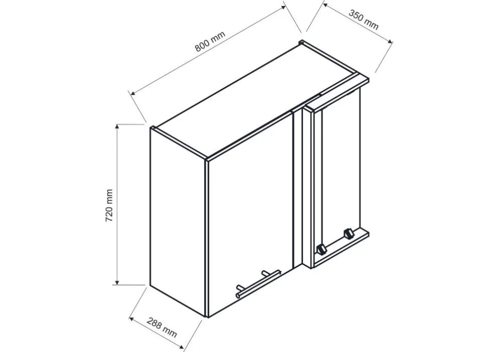 Szafka kuchenna narożna ANIKA WNP80 P/L grafitowa wisząca I sklep meblowy MIRAT.