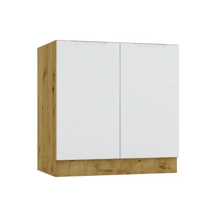 Zestaw mebli kuchennych ISABEL 2,0x2,6 szary mat/dąb artisan bezuchwytowy I sklep meblowy MIRAT.  kolekcja ISABEL