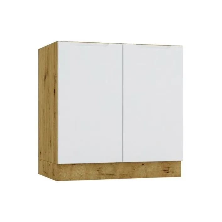 Szafka pod zlew ISABEL D80ZL szary mat/dąb artisan dwudrzwiowa I sklep meblowy MIRAT.